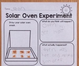 solar oven experiment page