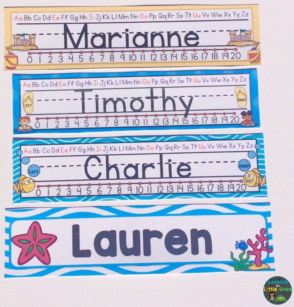 beach theme desk name plates