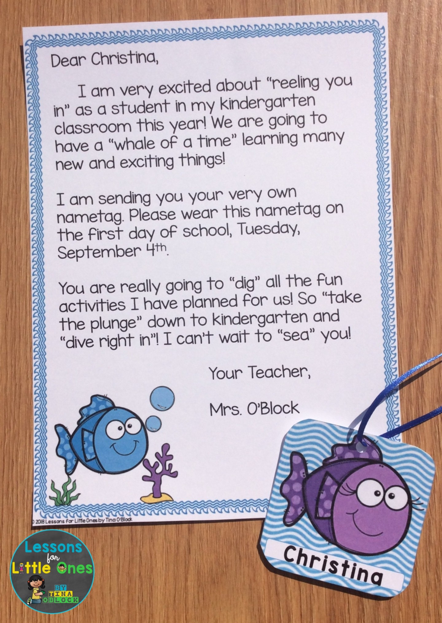 beach themed welcome to school letter