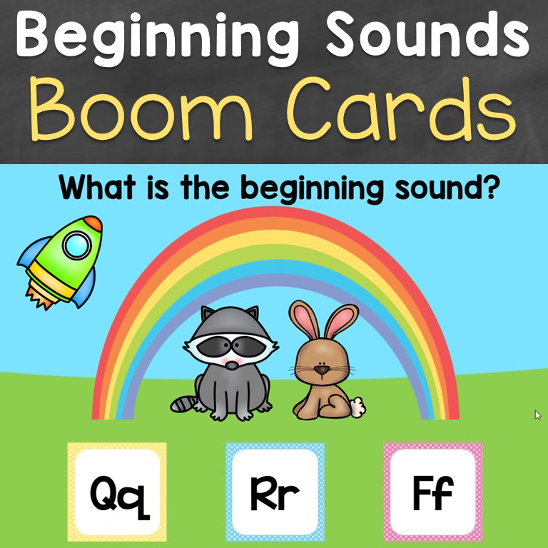 beginning sounds phonics boom cards