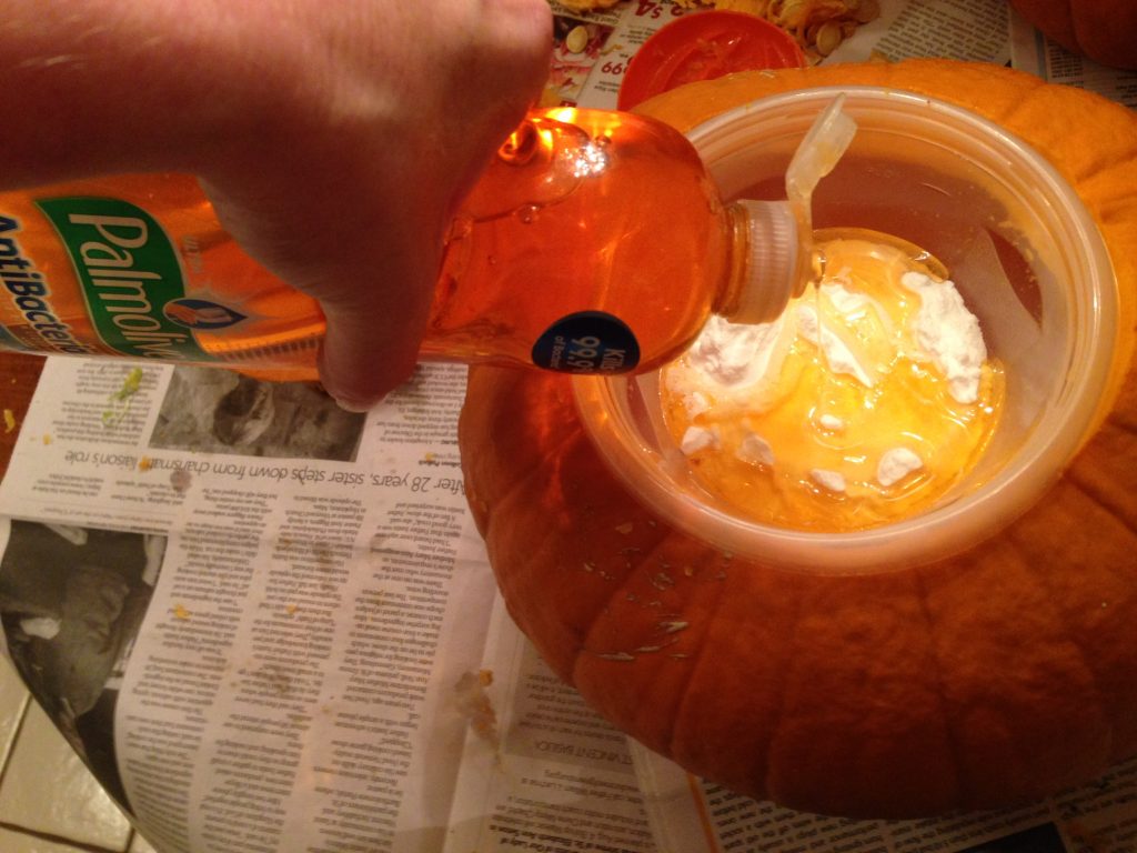 how to make a pumpkin volcano