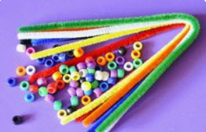 color sorting pony beads pipe cleaners
