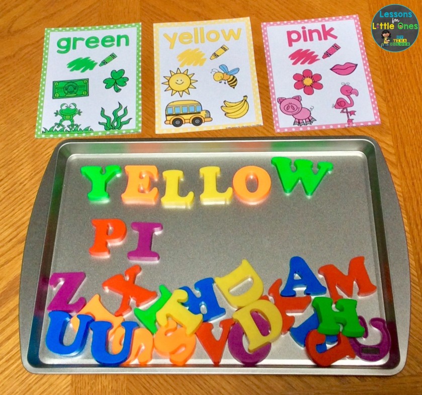 color words magnetic letters
