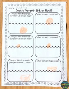 pumpkin sink or float page