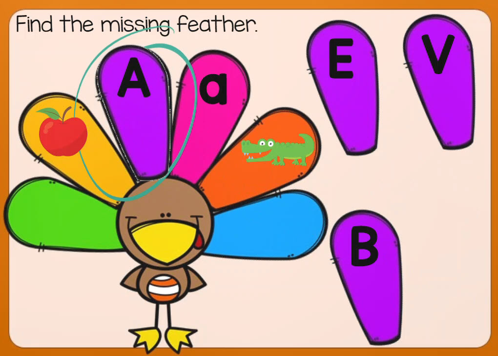 Thanksgiving Alphabet Letters Match Boom Cards 