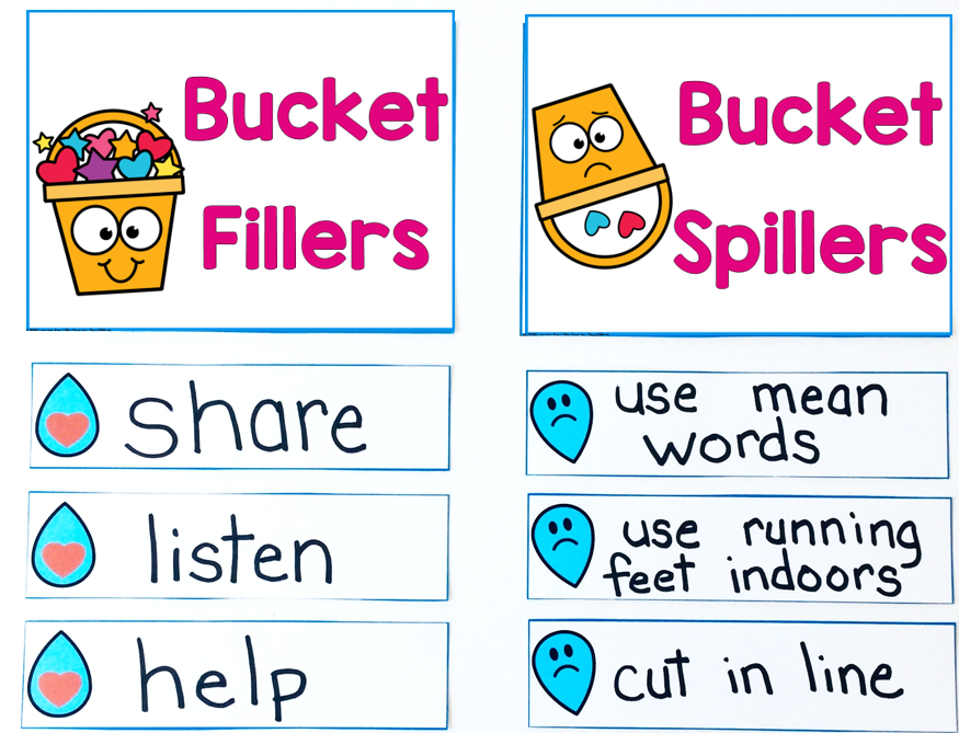 bucket filler behaviors sort chart