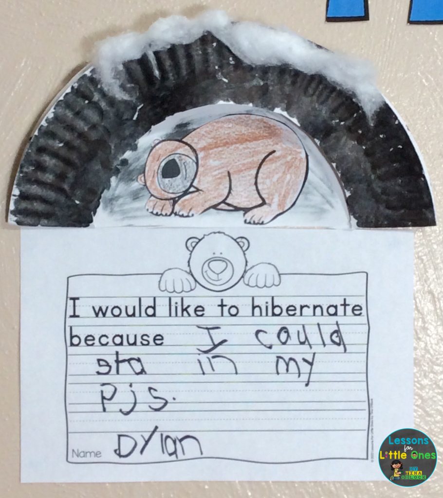 hibernation craft and writing activity