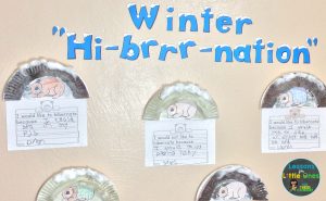 hibernation bulletin board, classroom display