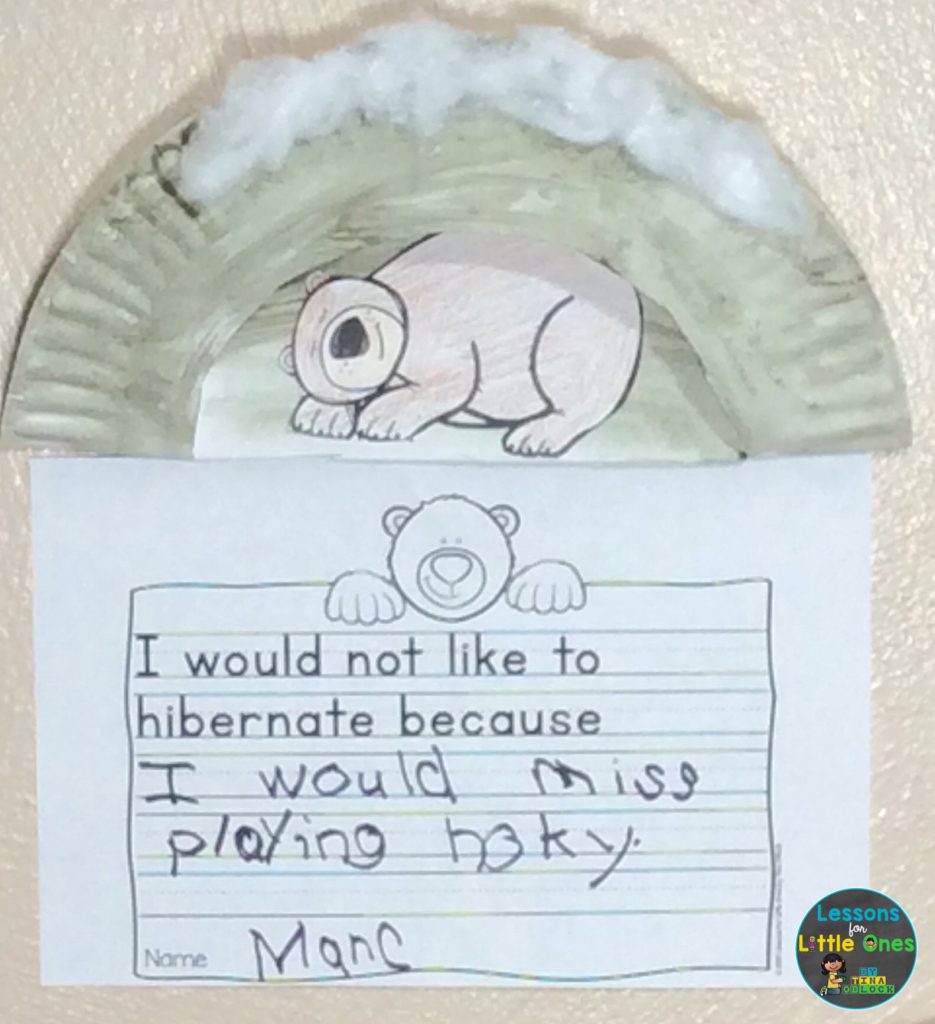 hibernation craft and writing activity