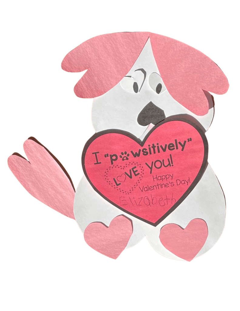 Valentines Day heart animal crafts dog