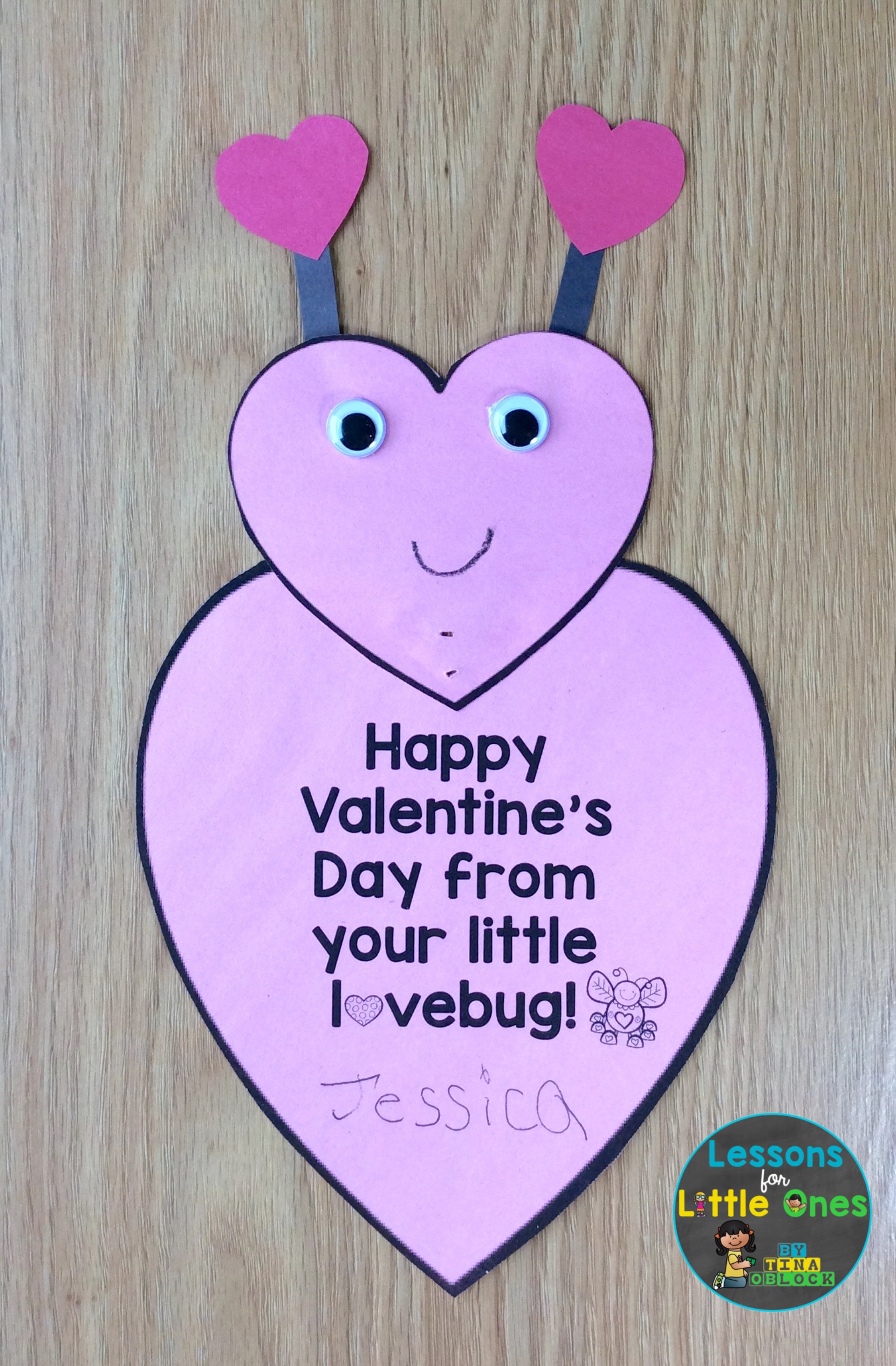 valentine lovebug parent card from student