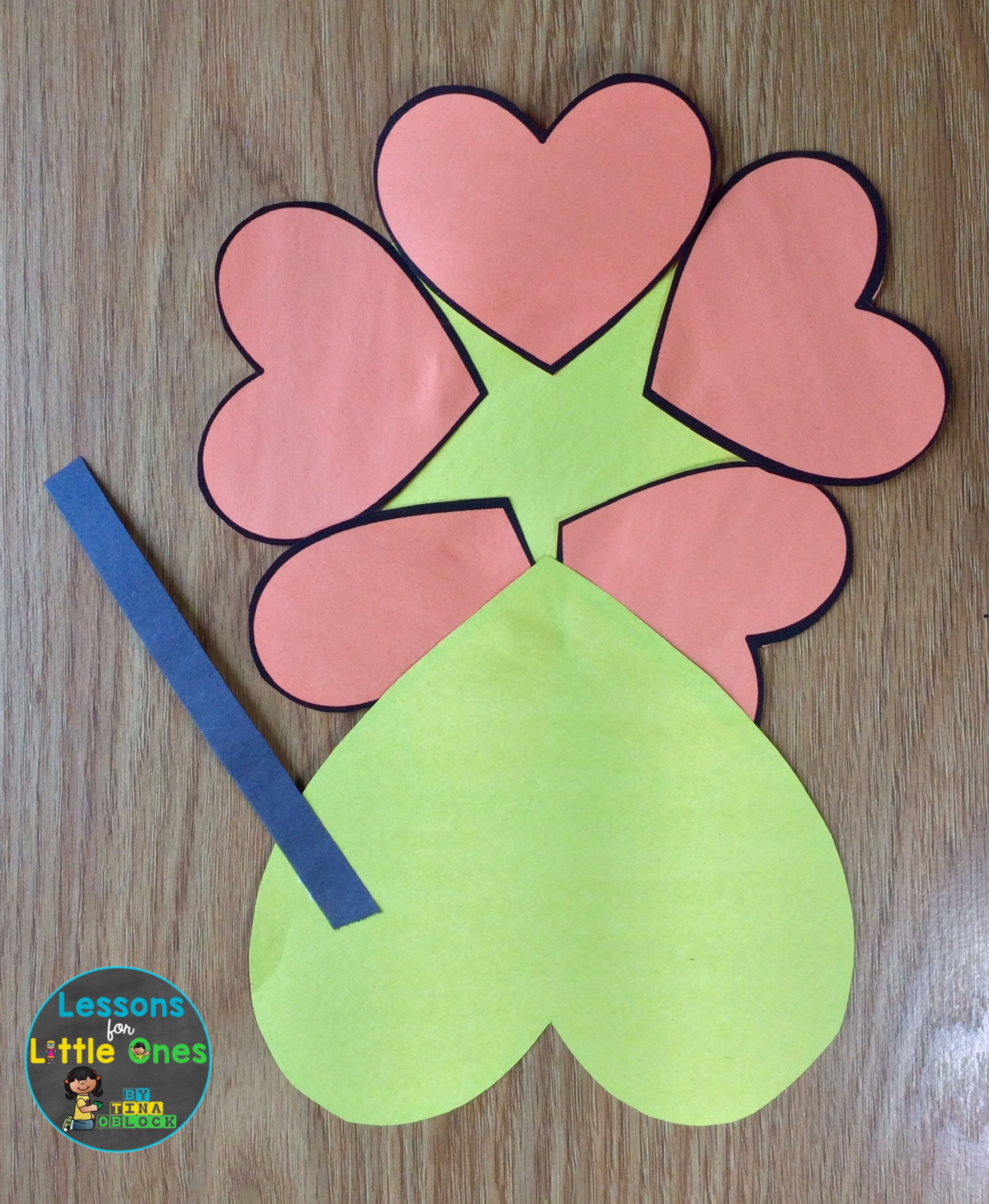 valentines day card lion made from hearts