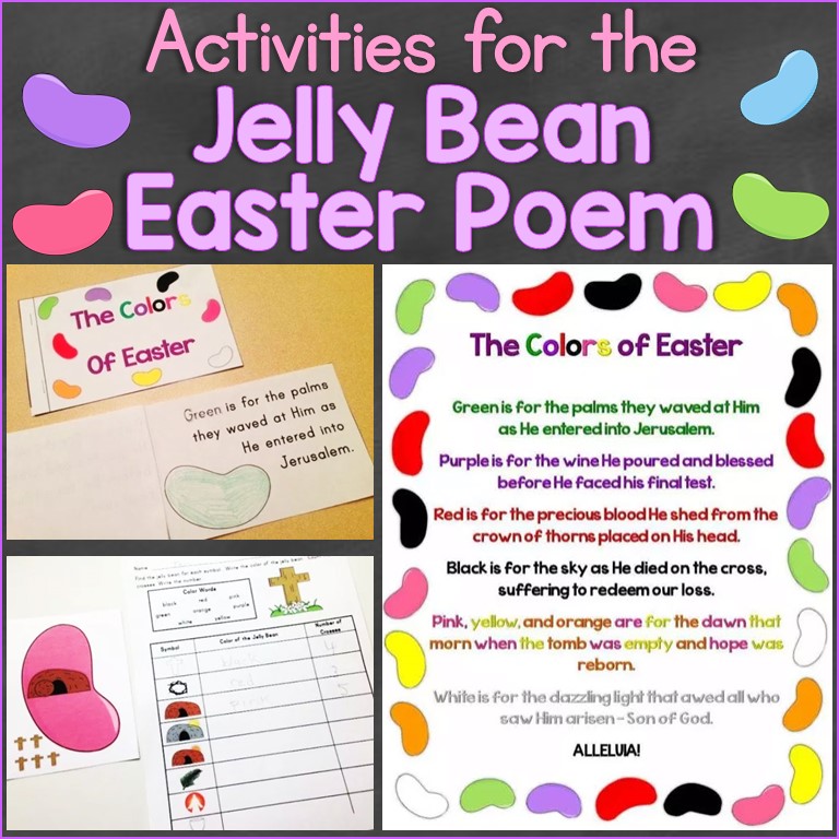 The Colors of Easter Jelly Bean Poem Christian Activities, Printable ...