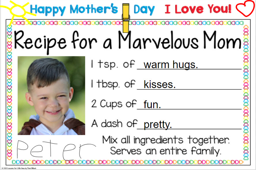 Mother's Day Card Digital for Distance Learning