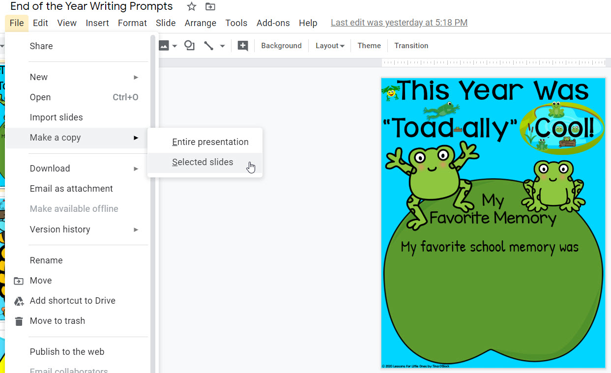 How to Assign Select Google Slides to Students