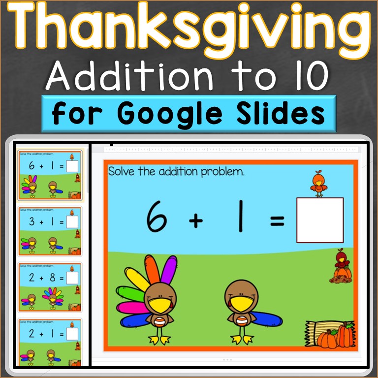 Thanksgiving Addition to 10 Google Classroom Digital