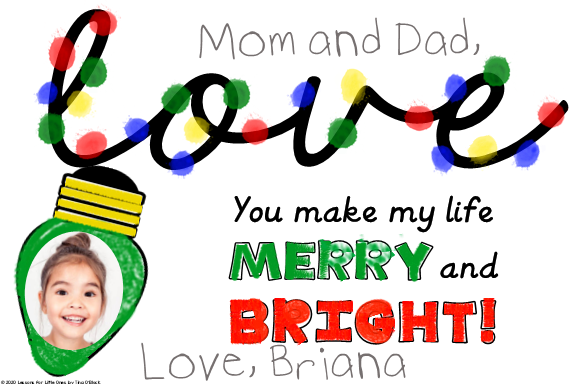 Christmas Card from student to parent