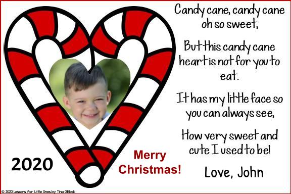 candy cane poem Christmas card