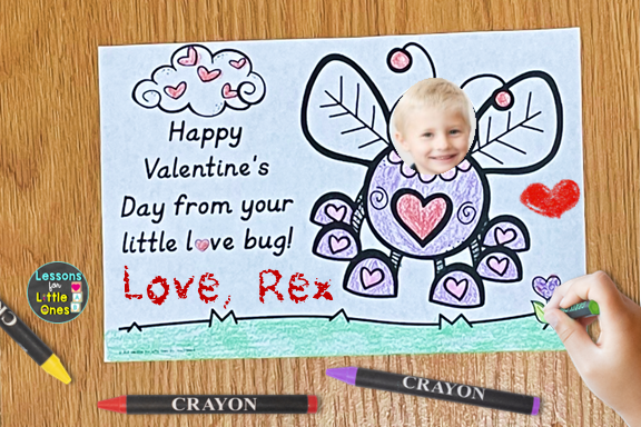 printable Valentines Day card template black white