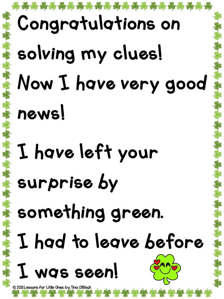 escape room note from leprechaun