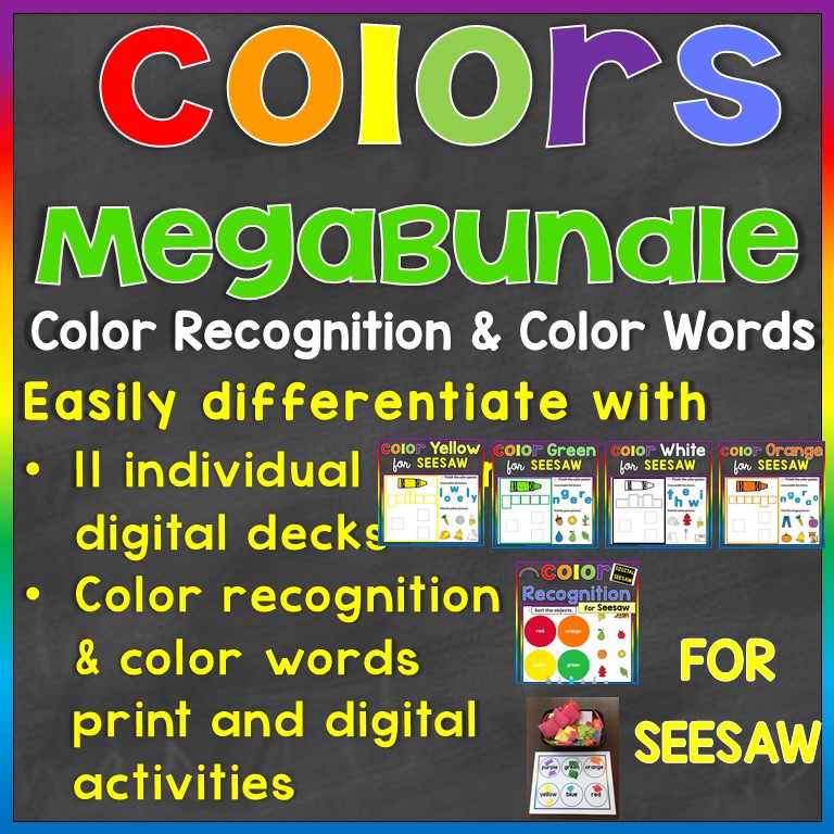 Colors Color Words Print & Digital Seesaw Activity Mega Bundle