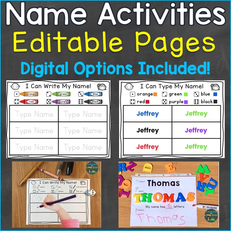 name activities editable print digital - Lessons for Little Ones by ...
