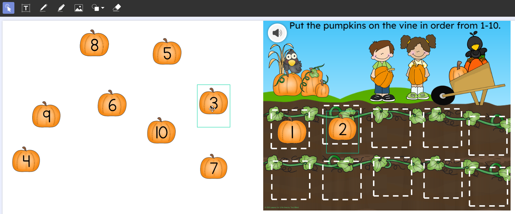 TPT Easel counting activity