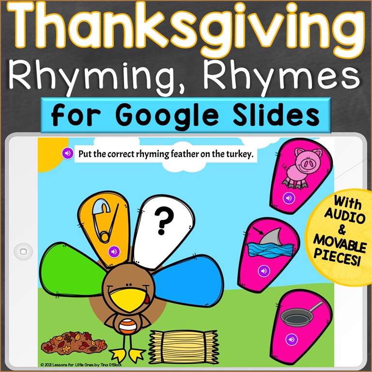 Thanksgiving Rhyming Rhymes Digital Google Classroom