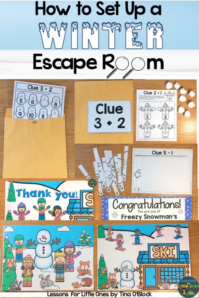 how to set up a winter escape room for young students
