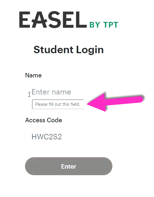 Easel student sign-in