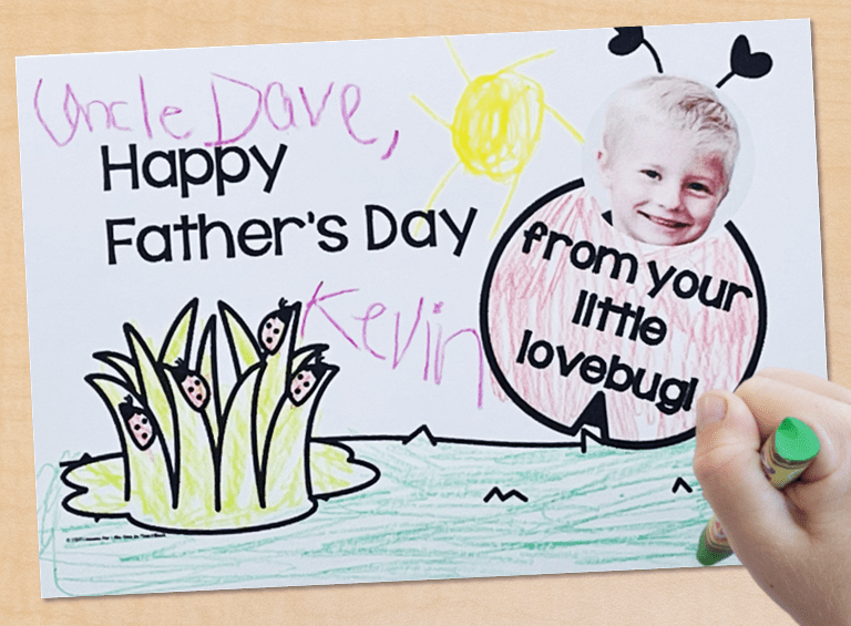 Father's day card kids can make printable