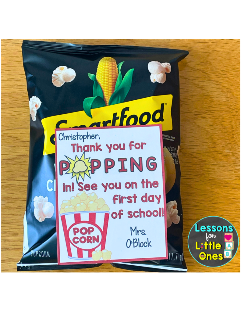 Thank you for popping in open house meet the teacher gift tag
