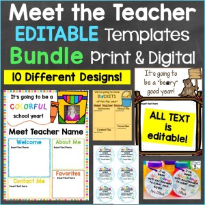 Meet the Teacher Templates Editable Bundle
