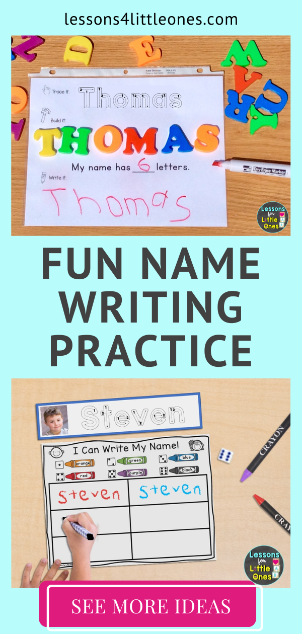 name writing practice activities preschool kindergarten