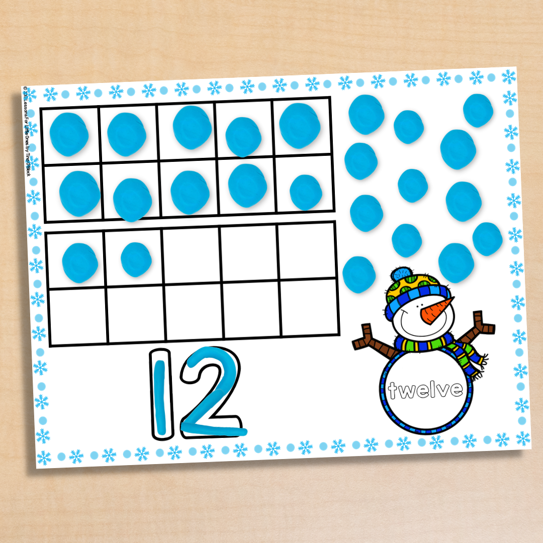 number play dough mat