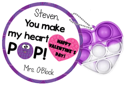 valentine student gift pop it fidget toy