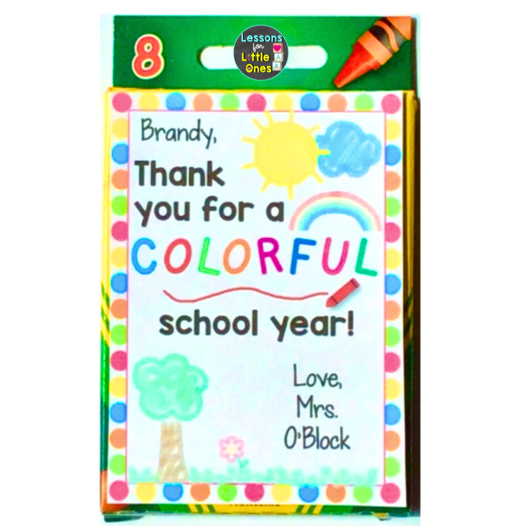 crayons end of the school year gift for students