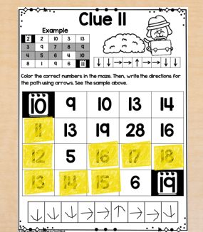 end of the year escape room clue counting on kindergarten first grade