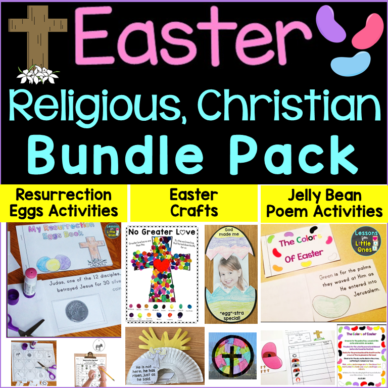Christian Easter Activities Bundle Resurrection Eggs, Crafts, Jelly Bean Easter Poem