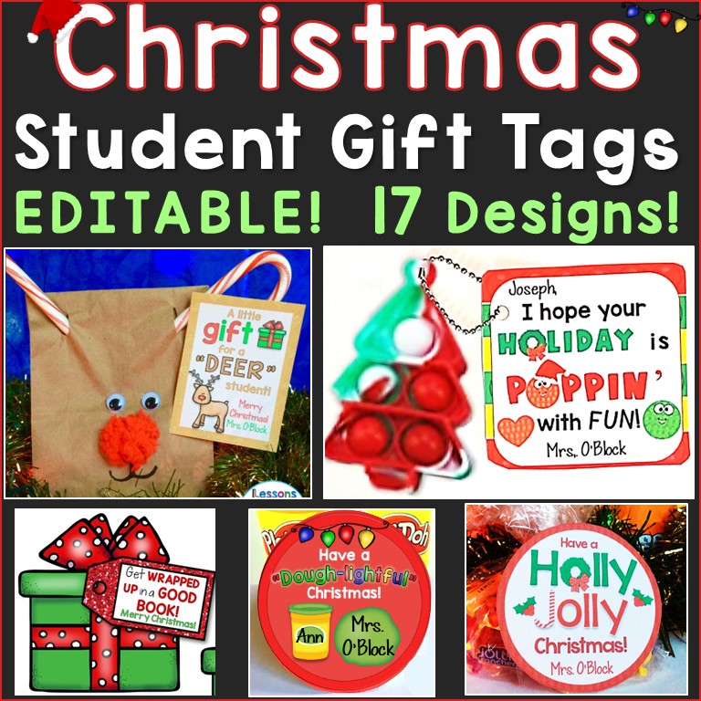 Christmas Student Gift Tags Editable