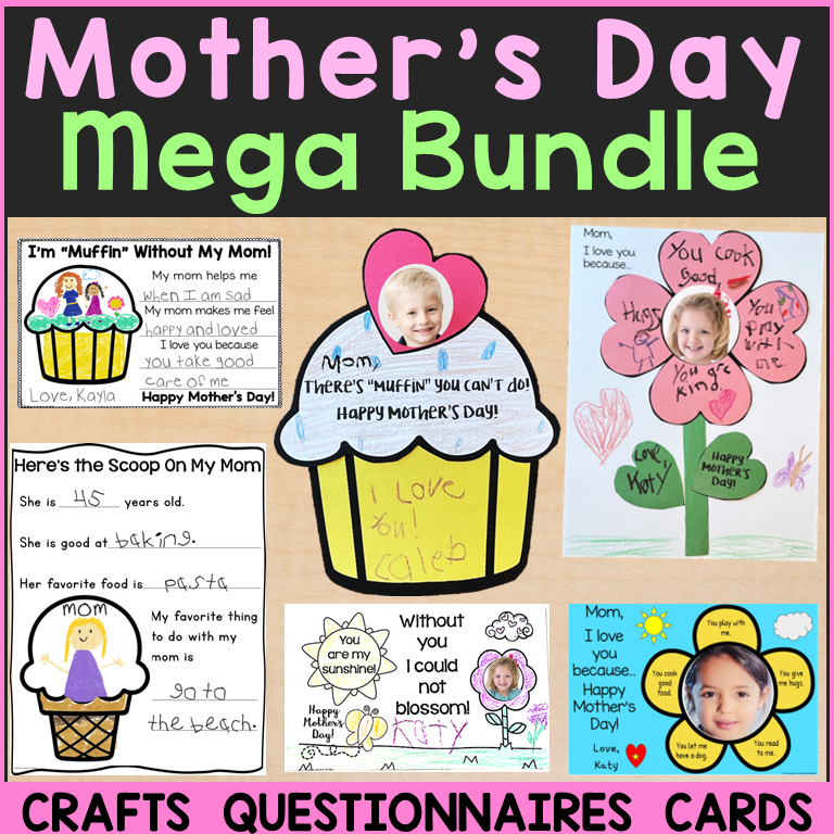 Mother's Day Crafts, Questionnaires, and Cards