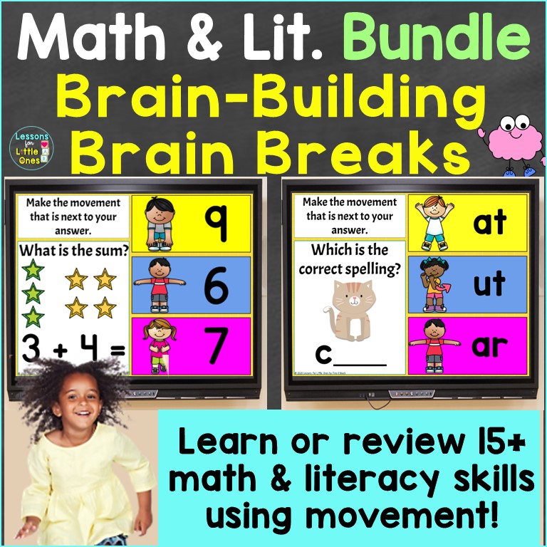 Math & Literacy Brain Breaks Movement Bundle