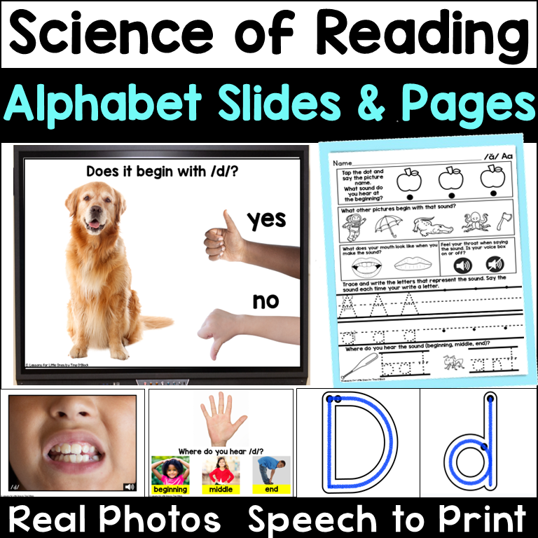 Science of Reading Alphabet Slides & Pages Preschool Kindergarten First Grade