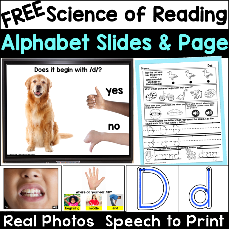 Free Science of Reading Alphabet Slides, Printable Writing Pages