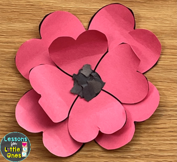 Veterans Day poppy flower craft for kids