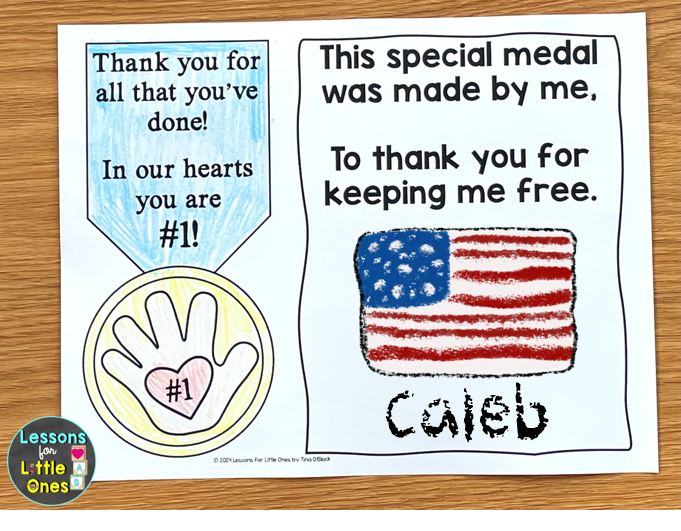 Veterans day craft for kids medal