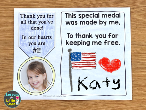 medals craft for Vetarans day for kids