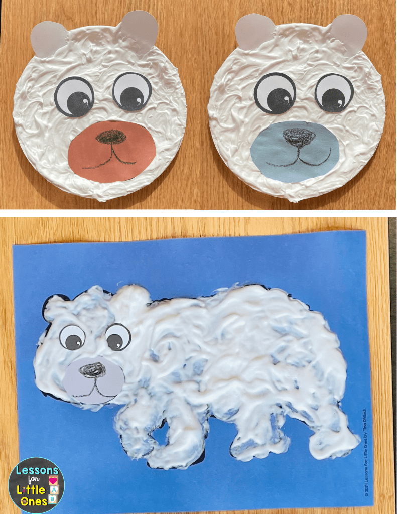 polar bear puffy paint art projects