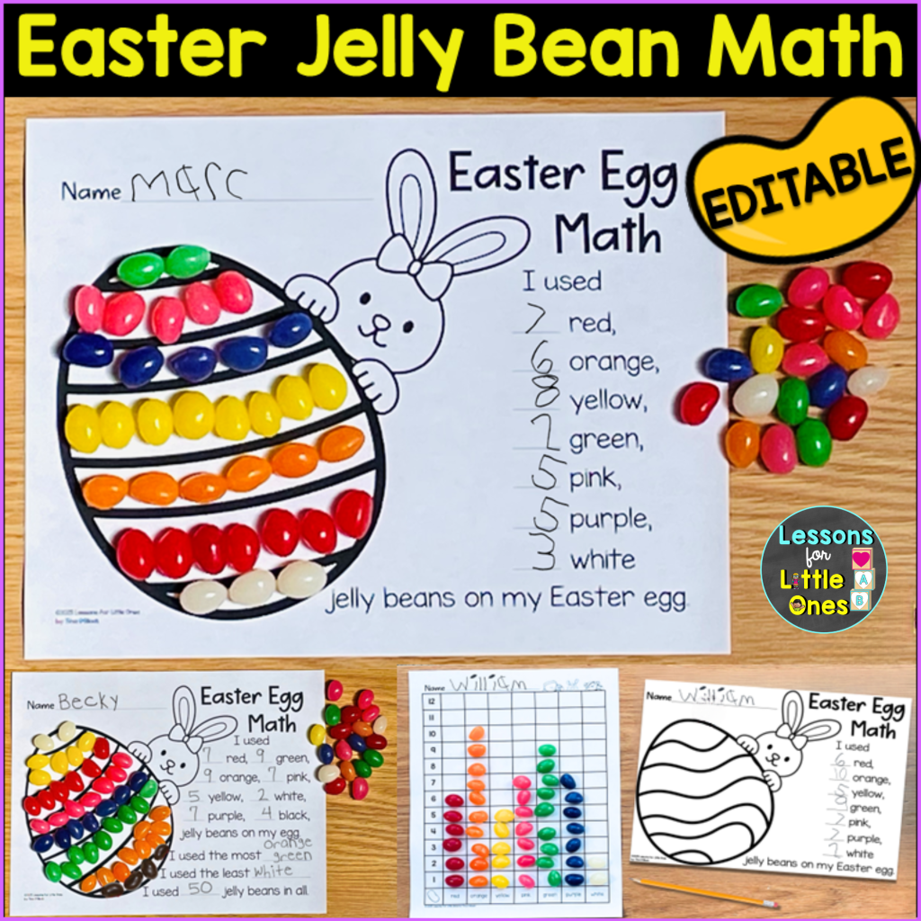 Easter Jelly Bean Math for kindergaren first grade