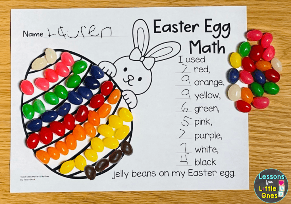 Easter jelly bean math activity Easter egg math craft